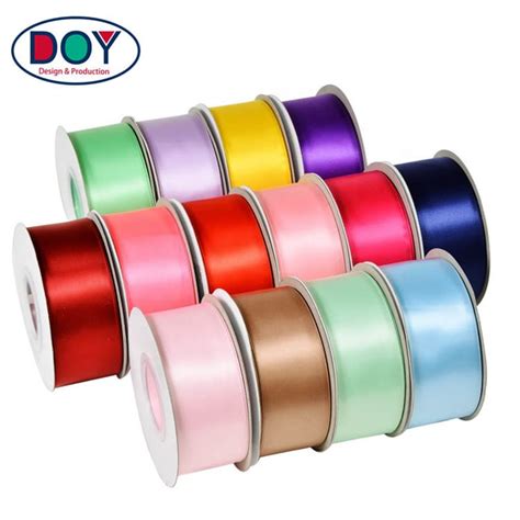 Polyester Custom Logo Color Singledouble Faced Silk Satin Ribbon