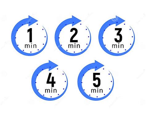Minutes Clock Quick Number Icon 1 5 Min Time Circle Icon Stock Vector