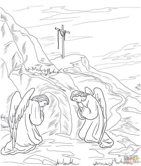 Angel At Jesus Tomb Coloring Page 2019 Open Coloring Pages