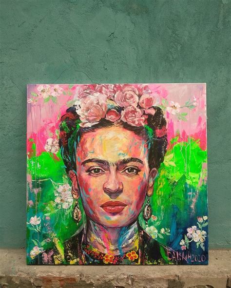 Frida Kahlo Portr T Acryl Malerei Frida Kahlo Kunst Gro E Etsy Frida Kahlo Paintings Frida
