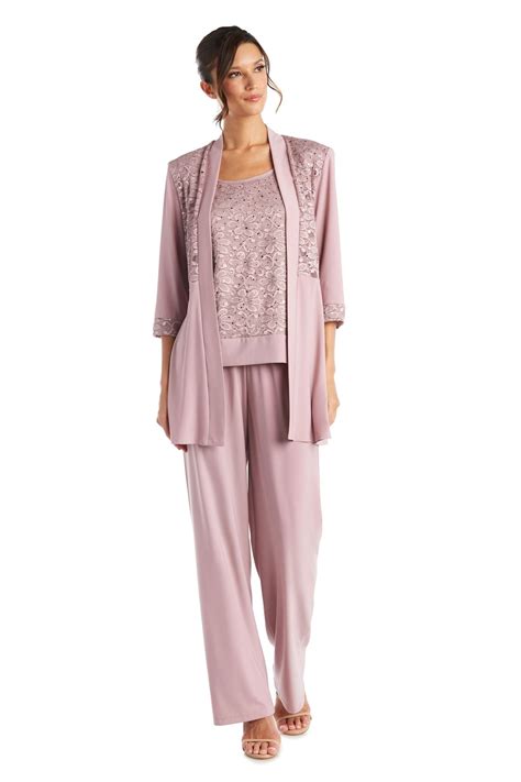 Randm Richards Womens Lace Ity 2 Piece Pant Suit Mother Of The Bride