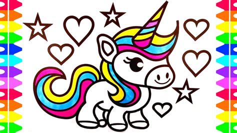 The unicorn is a legendary creature that has been described since antiquity as a beast with a single large, pointed, spiraling horn projecting from its forehead. Cute Unicorn Coloring Page for Kids| Learn How to Draw a ...