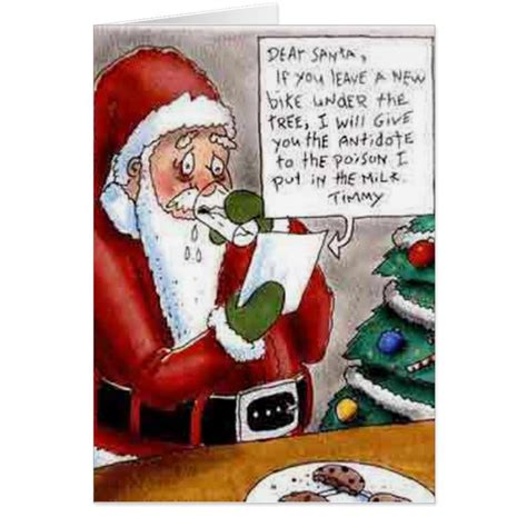 Browse christmas cards, ecards and printable cards. Funny Child Bribes Santa Christmas Card | Zazzle