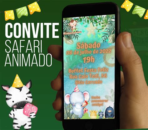 Convite Animado Safari Elo7 Produtos Especiais