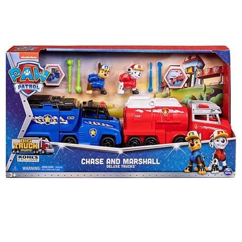 Paw Patrol Big Truck Pups Chase And Marshall Transforming Toy Trucks With