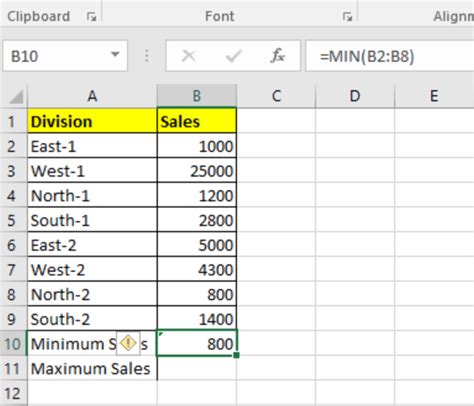 How To Use Excel Min Function â€“ Quick Guide Excelcult