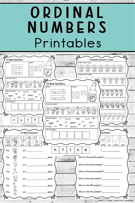 Ordinal Numbers Printables Simple Living Creative Learning