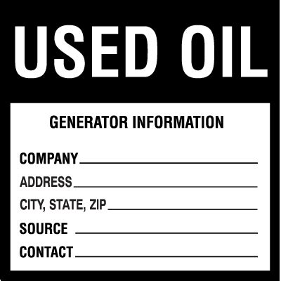 Drum Identification Labels Used Oil Seton