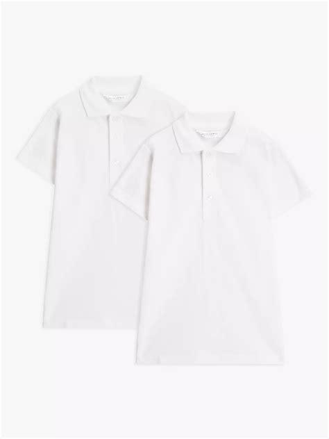 John Lewis Unisex Pure Cotton Easy Care School Polo Shirt Pack Of 2