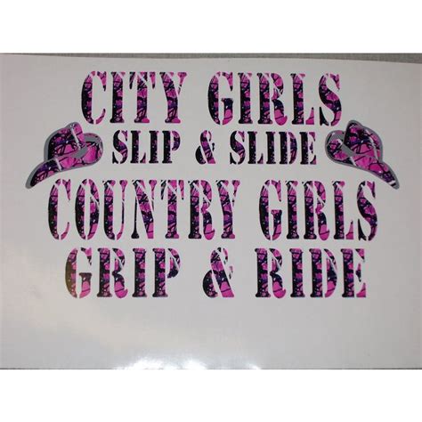 Dark Pink Camo City Girls Slip Slide Country Grip Ride Decal Sticker Cow Girl On Ebid United