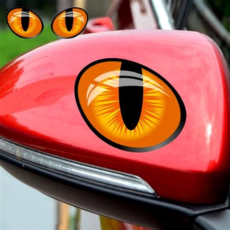 1 Pair Simulation Cat Eyes Car Stickers 3d Vinyl Decals On Cars Head