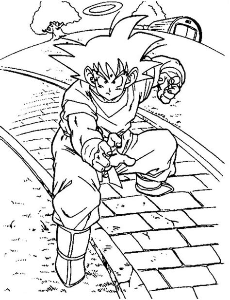 Goku Train With Kaio In Dragon Ball Z Coloring Page Kids Play Color