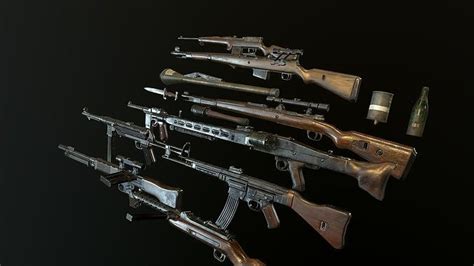 3d Model Collection Ww2 German Weapons Pack Vr Ar Low Poly Cgtrader
