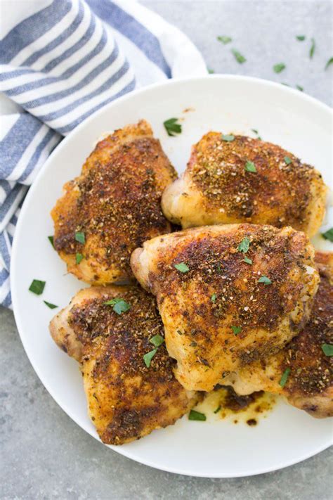 Dip the sour cream coated chicken in the seasoned cornflake crumbs. 30 Best Ever Chicken Thigh Recipes | Baked chicken thighs ...