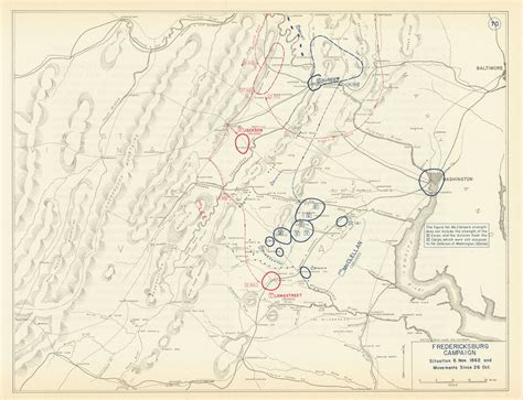 Fredericksburg Campaign Situation 6 Nov 1862 And Movements Since 26
