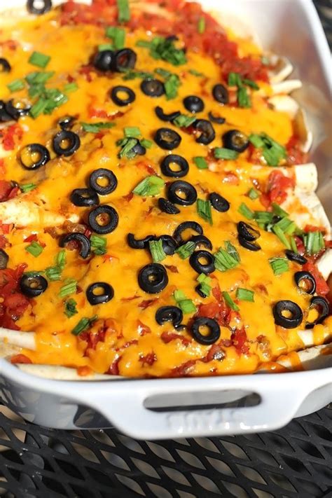 Fold in both sides and roll up. Beef Enchilada Recipe | Five Silver Spoons
