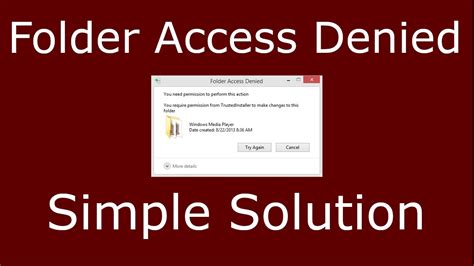 How To Fix Folder Access Denied Windows Basic Method Youtube
