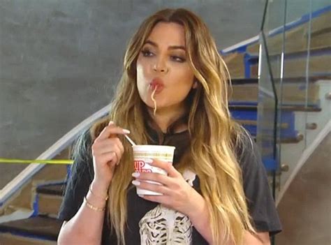 Khloe Kardashian From Celebrities Eating Noodles E News