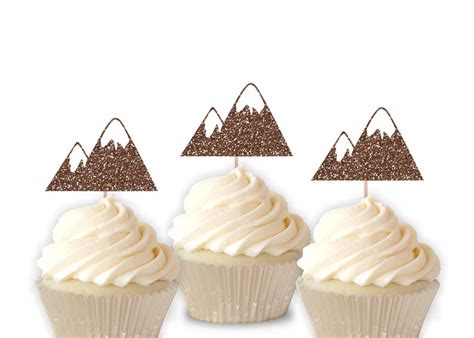 Mountain Cupcake Toppers Mountain Themed Party Decor Etsy