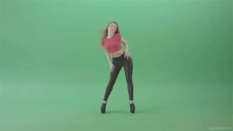 Body Wave By Strip Dance Girl On Green Screen Chromakey K Video Footage Green Screen Stock