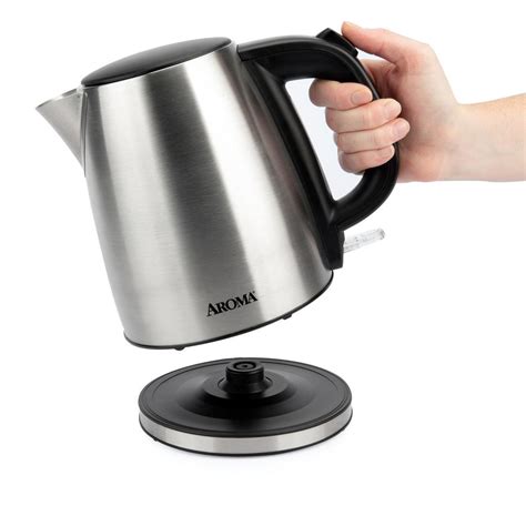 Aroma 4 Cup Stainless Steel Electric Kettle Awk 267sb The Home Depot