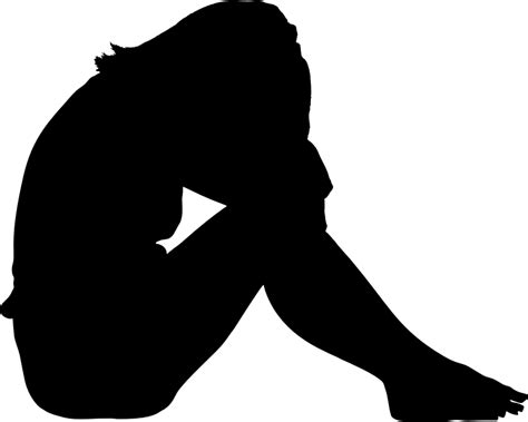 Upset Girl Silhouette Openclipart