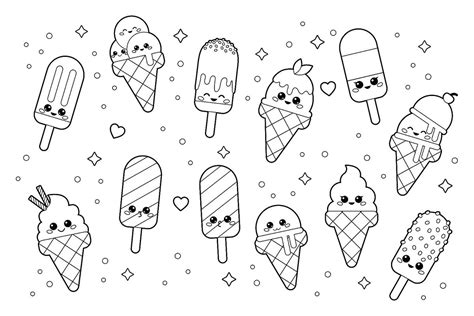 Cute Ice Cream Coloring Page - Free Printable Coloring Pages