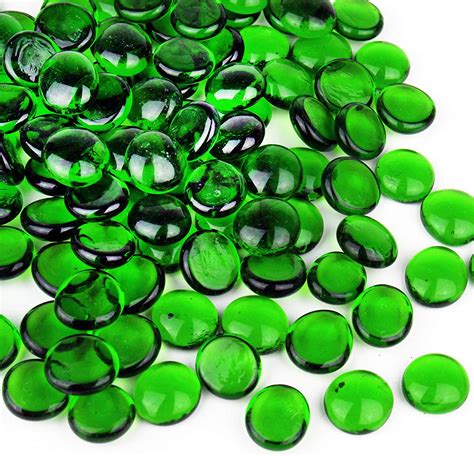 cys excel green glass gemstone beads vase fillers 2 lbs approx 200 pcs flat marble beads