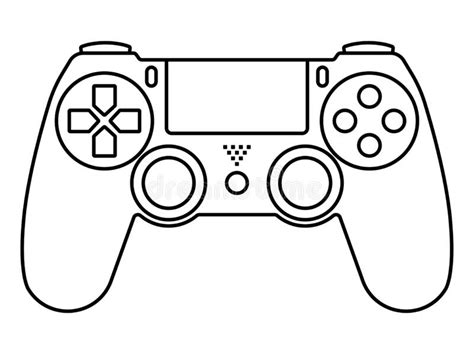How to draw a ps1 controller. Video Game Ps4 Controllers / Gamepad -line Art Icons For ...