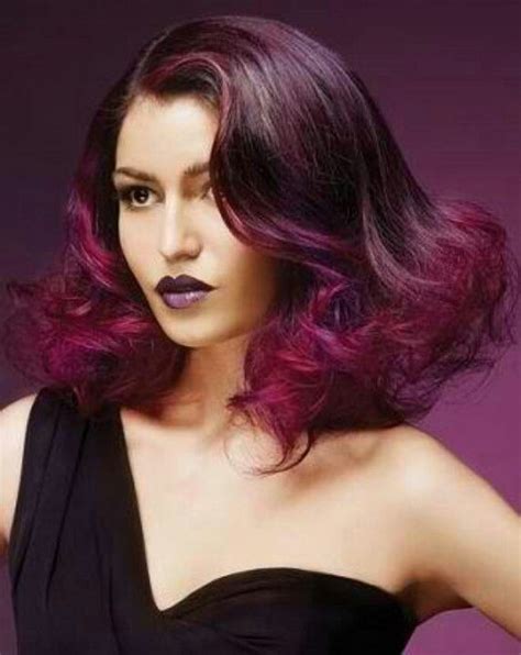 Excellent Use Of Shape To Emphasize Color Technique Red Violet Hair