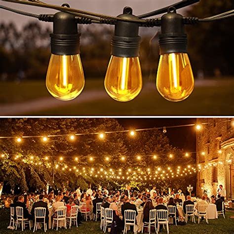 Baxstel Led Outdoor String Lights 48ft With Dimmable Edison Vintage