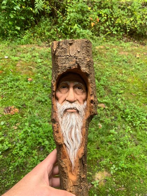 Wood Carving, Wizard, Hand Carved Wood Art, by Josh Carte, Made in Ohio 
