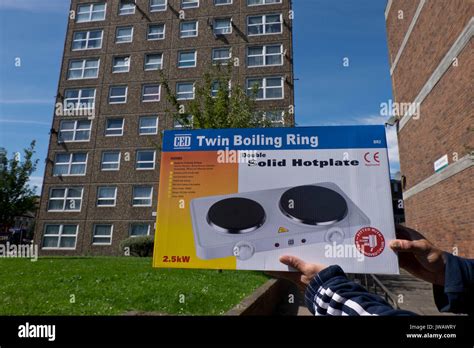 Resident Showing Electric Hot Plates Donated By Councilsouthwark Local Authority Cut Unsafe Gas