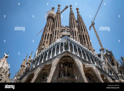 Symmetrical View Of Entrance And Flying Buttresses Temple Expiatori De