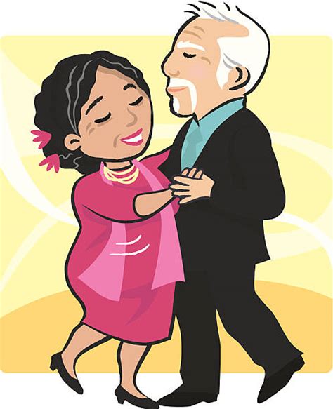 Older Couple Slow Dancing Illustrations Royalty Free Vector Graphics