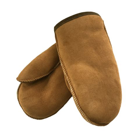 Best Quality Mens Brown Real Sheepskin Insulated Winter Mittens