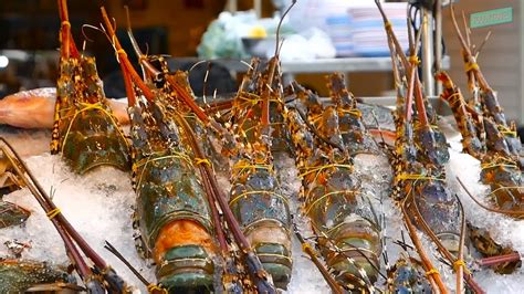 Thailand Street Food The Biggest Rainbow Lobster 2 Kg Cooked With