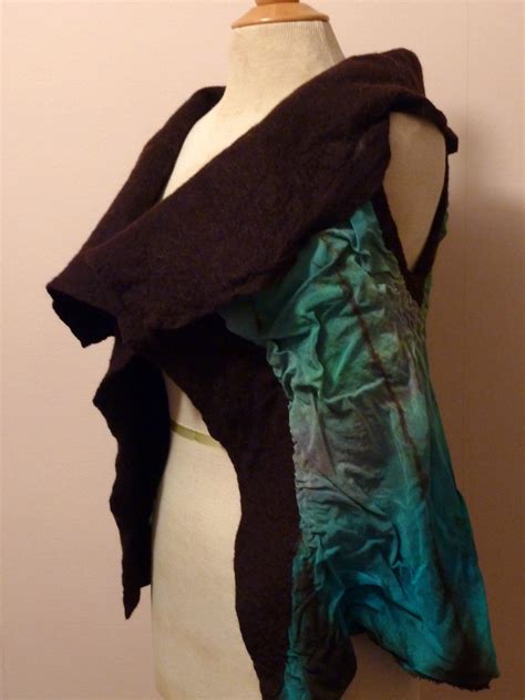 Shibori Dyed Felted Vest Hand Dyed Turquoise Silk Crepe De Flickr