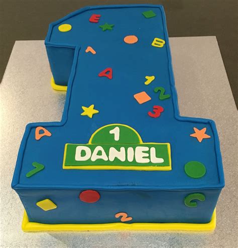 Sesame Street Themed Number Cake Number Cakes First Birthdays