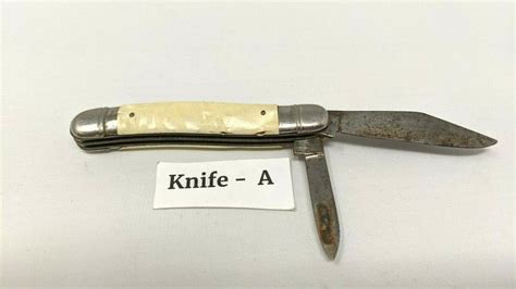 Vintage Imperial Prov Ri Usa Folding Pocket Knife Cream 2 Plain Blade