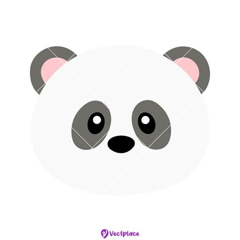 Cute Panda Face Clipart