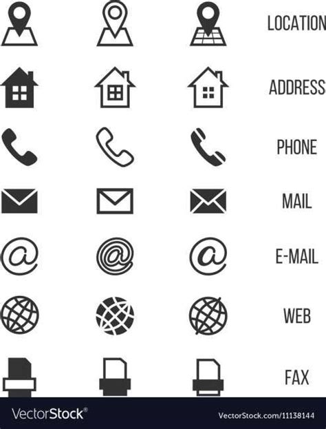 17 Business Card Symbols Vector Business Card Icons Email Icon