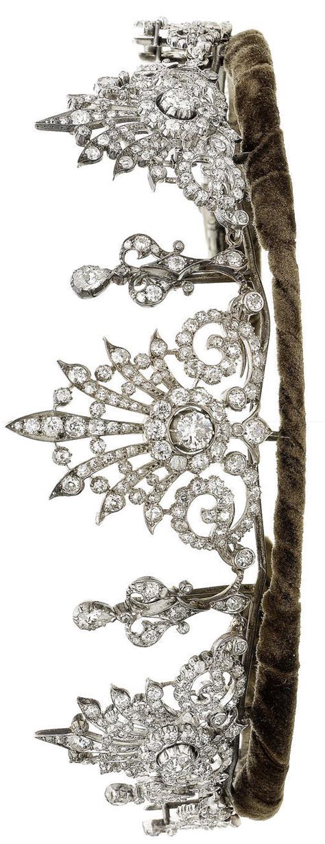 A Diamond Tiara Circa 1890 Composed Of Three Starburst Motifs The