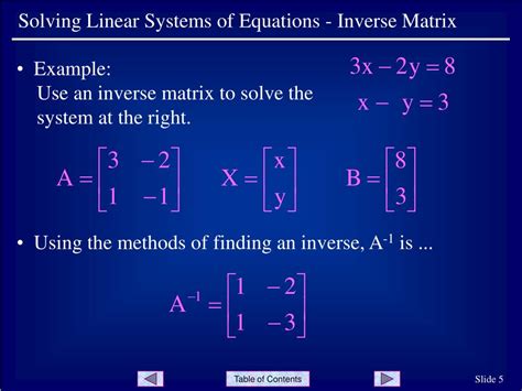 ppt solving linear systems of equations inverse matrix powerpoint presentation id 1236090