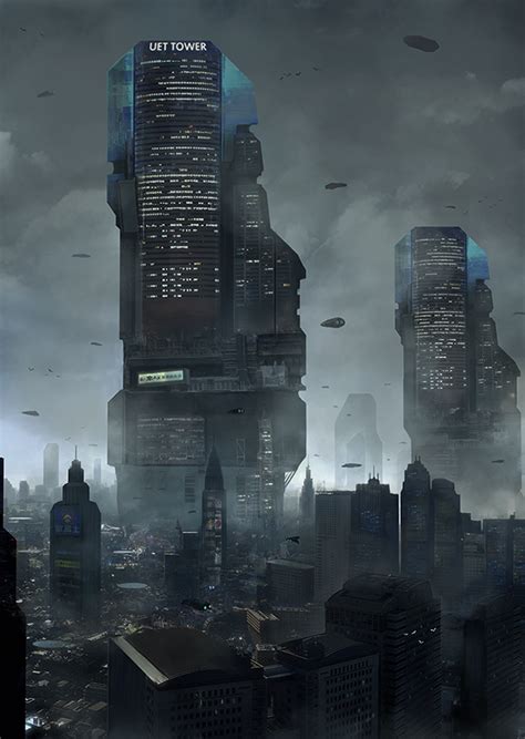Uet Tower Cityscape By Lmorse Sci Fi City Futuristic City Cyberpunk