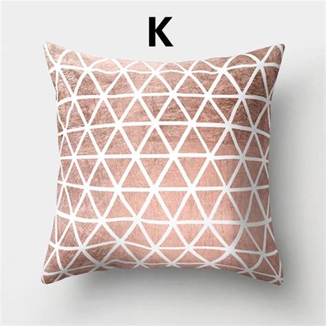 Buy Pink Rose Gold Pillow Case Glitter Geometric Cushions Cover Sofa
