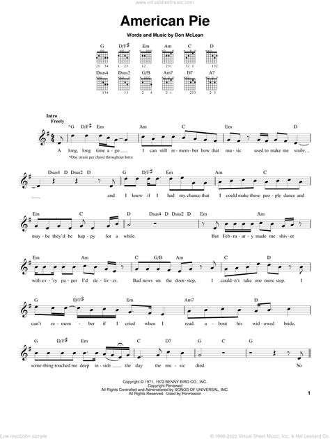 american pie sheet music for guitar solo chords v2