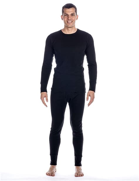 men s 2pc waffle thermal underwear set black cl11gr21iw1 knit thermal mens outfits sport