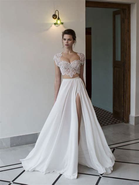 Check Out This Epic Selection Of 2 Piece Wedding Dresses Now Two Piece Wedding Dress Crop