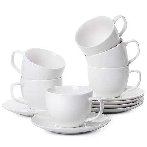 Buy BTäT Tea Cups and Saucers Set of 6 5 oz with Gold Trim and Gift